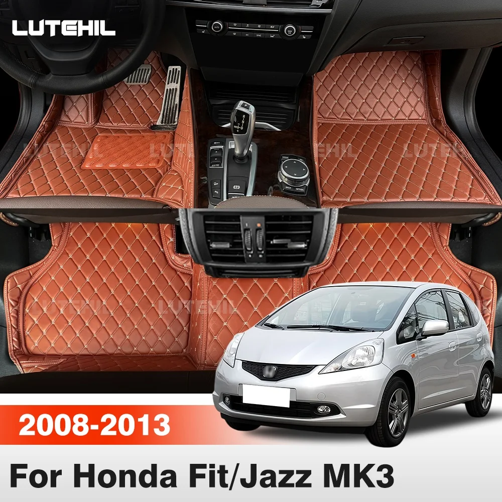 For Honda Fit/Jazz MK3 2008-2013 12 11 10 09 Car Floor Mats All Weather Carpet Cover Floor Liners Interior Protector Accessories