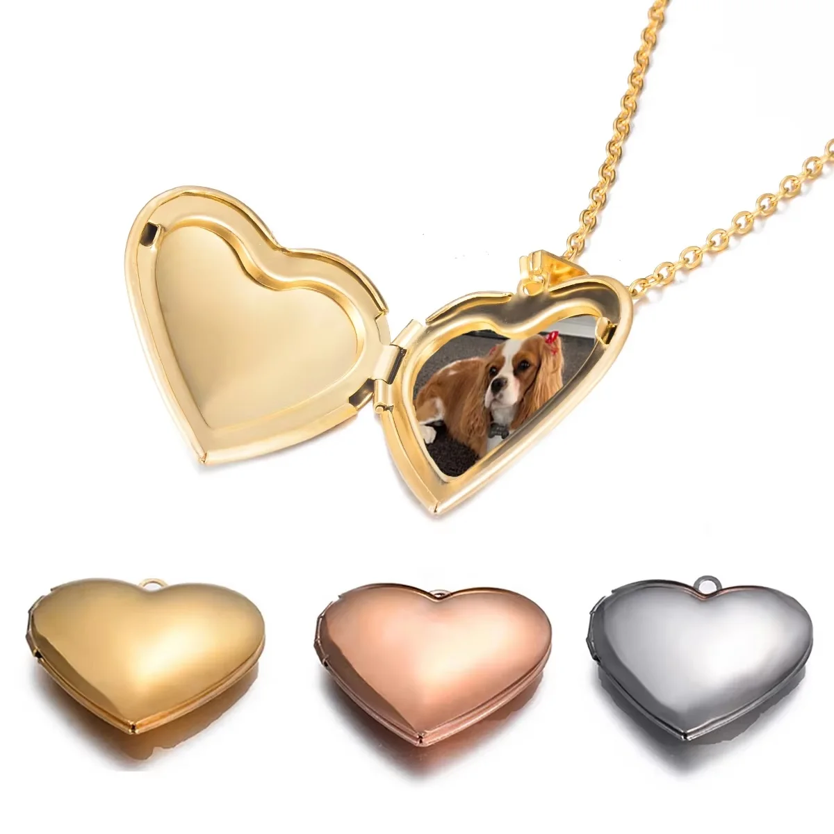 Custom Personalized Heart Birth Flower Locket Necklace for Women Stainless Steel Photo Locket Engraved Name Picture Jewelry Gift