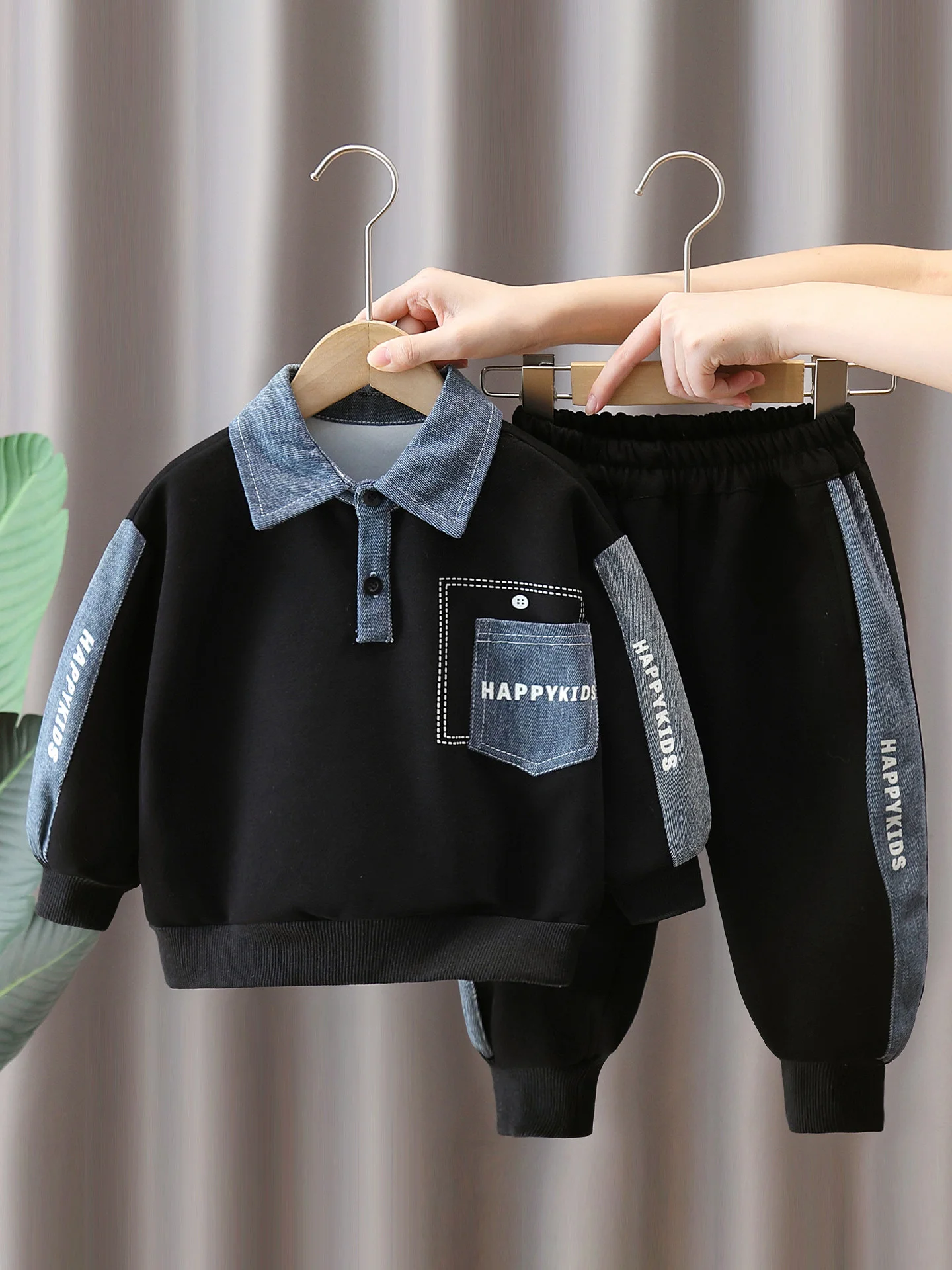 faionable-bla-irt-and-sweatpants-set-for-boys-spring-autumn-two-piece-set-kids-clothing-korean-sle-spring-wear