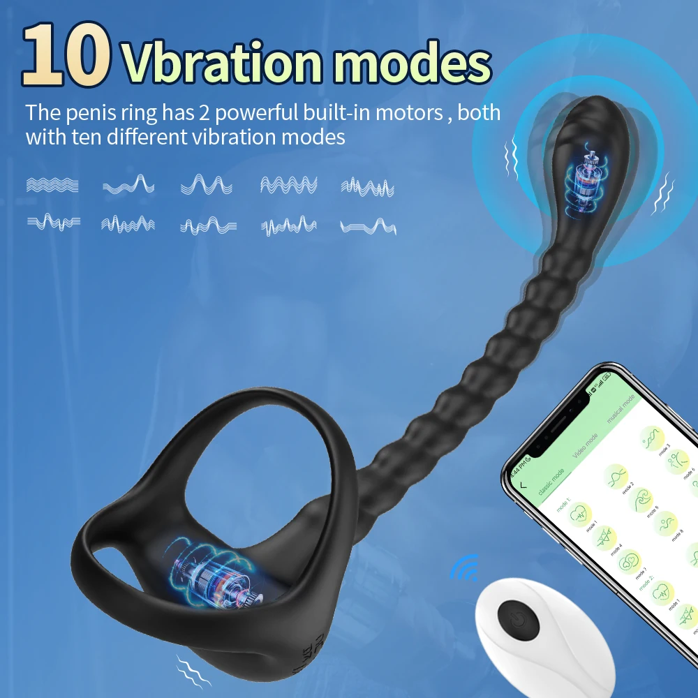 Penis Ring Vibrator For Men Masturbator Delay Ejaculation Prostate Massager Vibrating Egg Butt Plug Sex Toys Cock Anal Vibrator