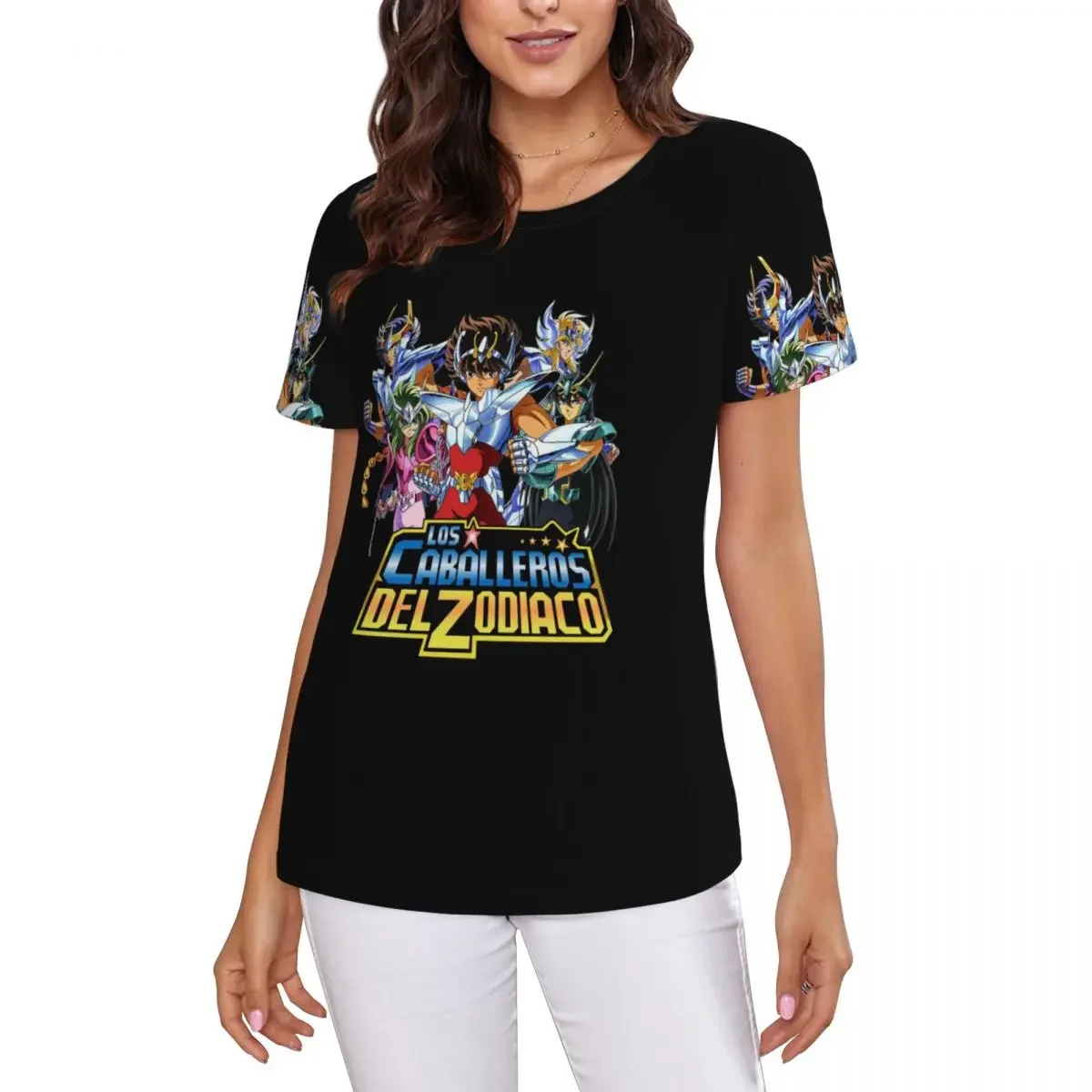 Knights Of The Zodiac Saint Seiya T-Shirt Women Short Sleeve T Shirts Crew Neck Clothing Cotton Summer Tees Streetwear