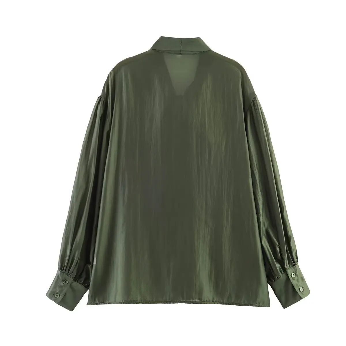 TFMLN Schicke Damen-Bluse mit Schleife, Eleganter Langarm-Pullover mit Schnürkragen, Vintage-Hemden, Einfarbige Damen-Oberteile im High-Street-Stil, Dünnes Top 2026 – Detail 7