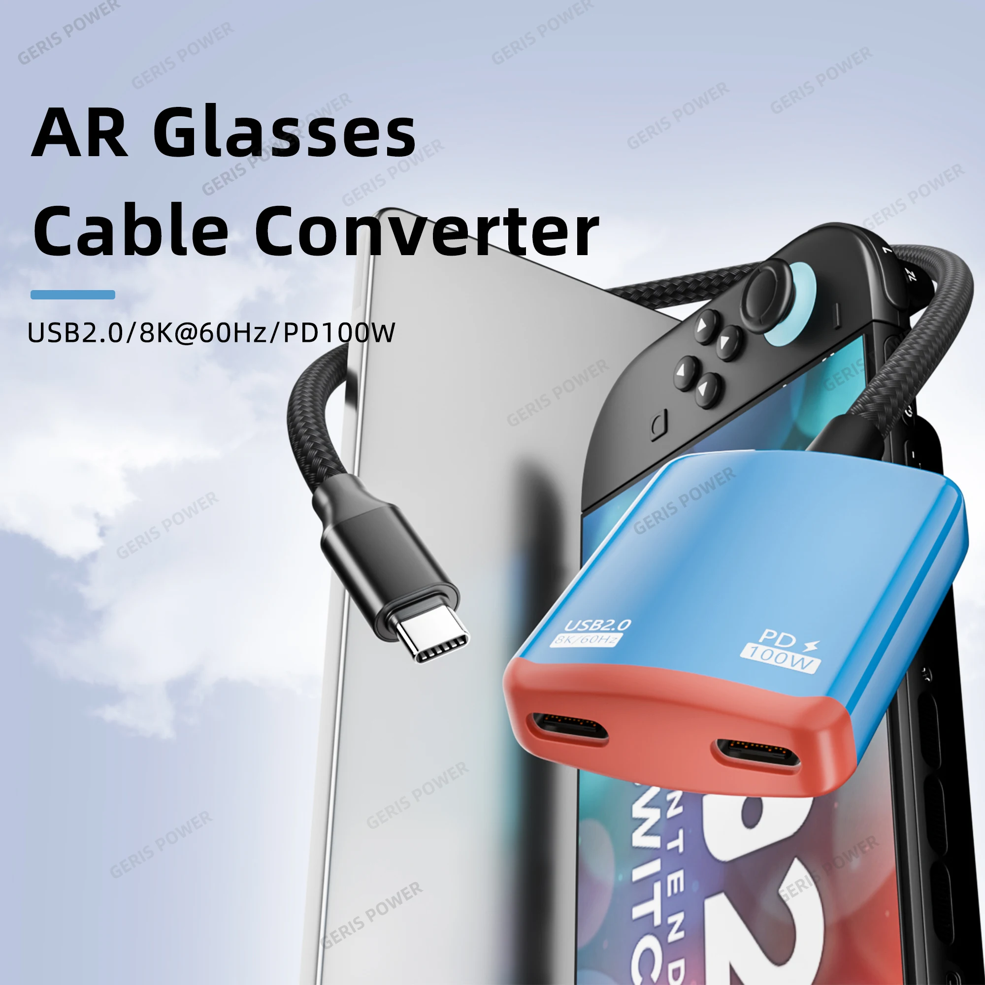 AR Smart Glasses Cable Adapter Converter 100W Type C Univers