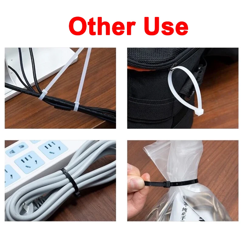 

100PCS Nylon Cable Ties Adjustable Self-locking Cord Ties Straps Fastening Loop Reusable Plastic Wire Ties For Home Office