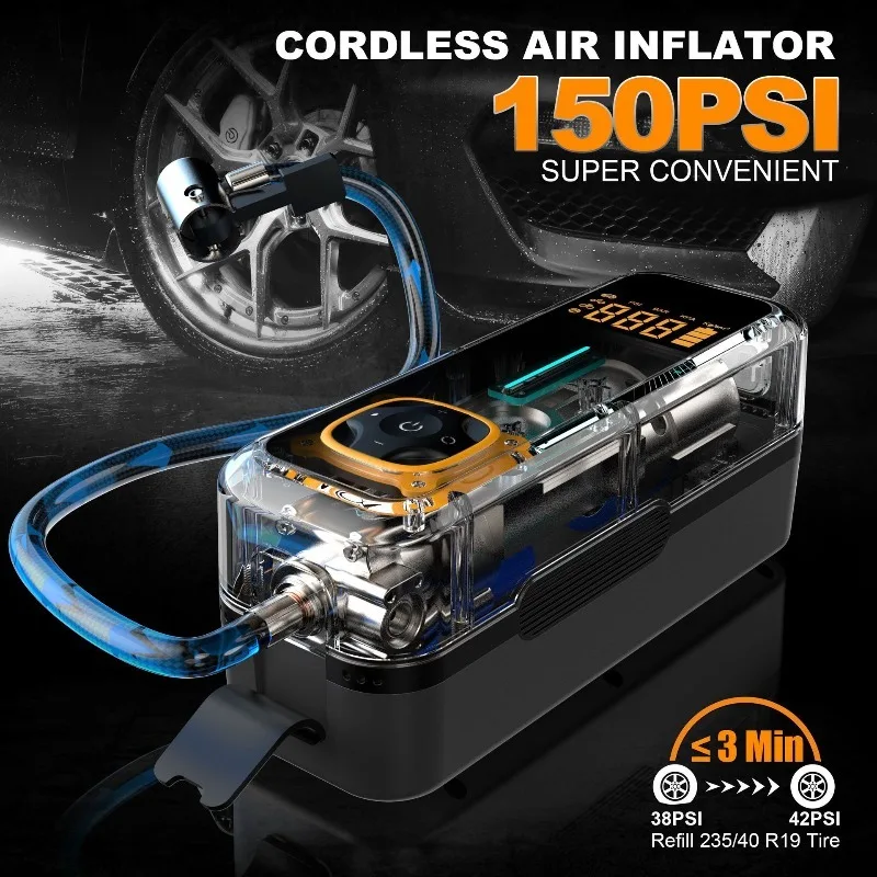 

Wireless Air Pump Portable Electric Tire Inflator For Car Bicycle Motorcycle Mini Air Compressor Tire Air Injector