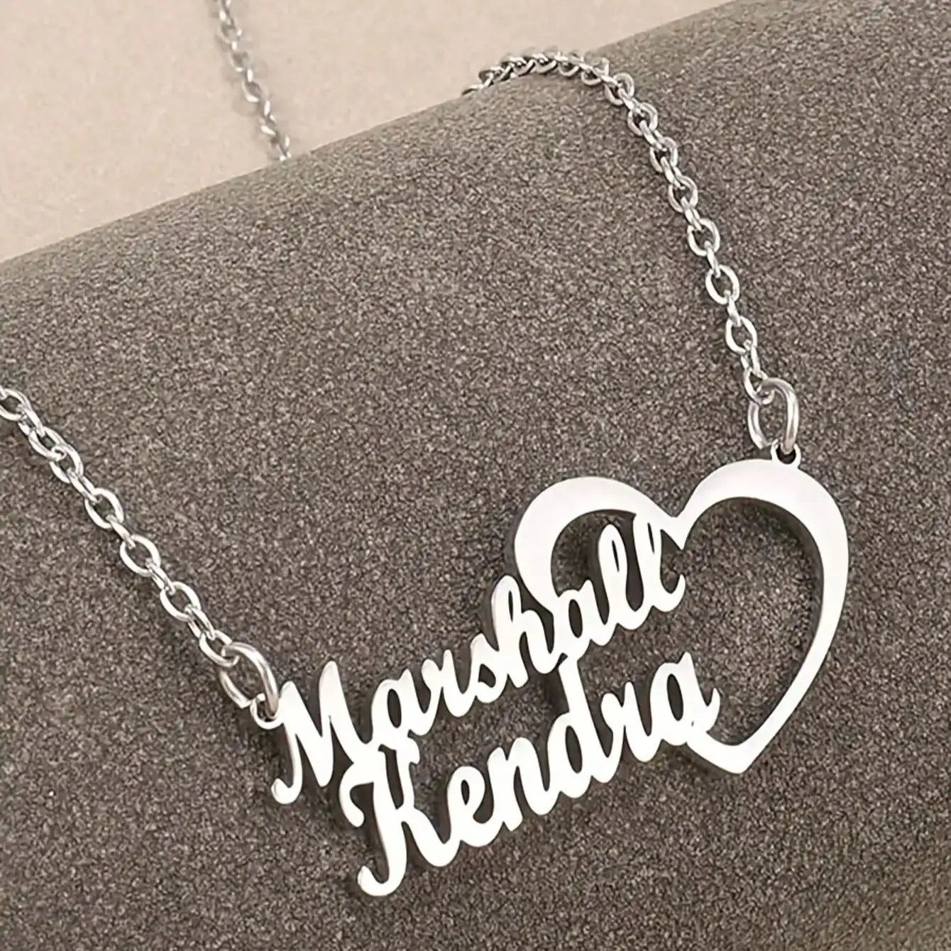 DOREMI مجوهرات مخصصة هدية شخصية 2 أسماء قلادة زوجين اسم قلادة اسم مخصص قلادة #1