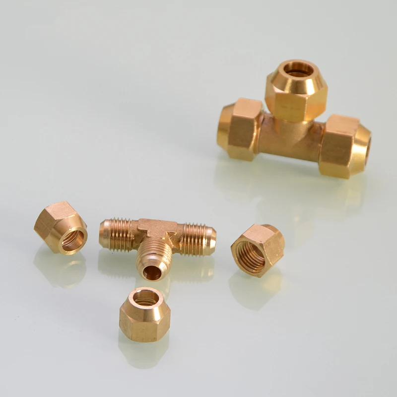 8mm/10mm Copper Flaring Tee Connector Pipe Fittings Weld-free Flared Joint Equal Diameter 3-way Air Conditioning Accessories