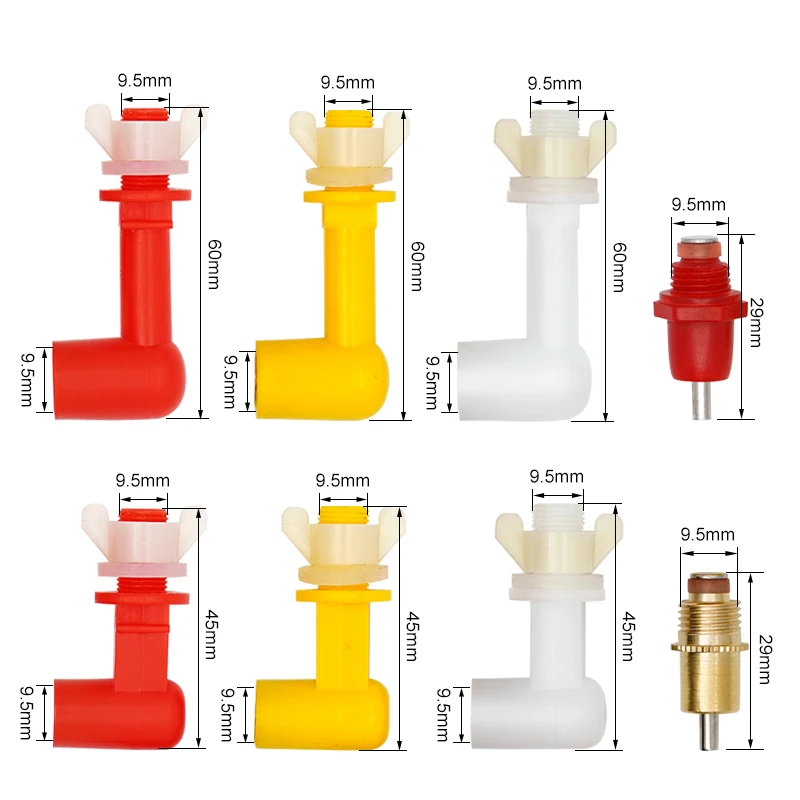 New Chicken Water Nipple Drinkers Rabbit Quail Chicks Turkeys Ducks Poultry Water Nipples Leak-Proof Automatic Spring Type 5 Pcs