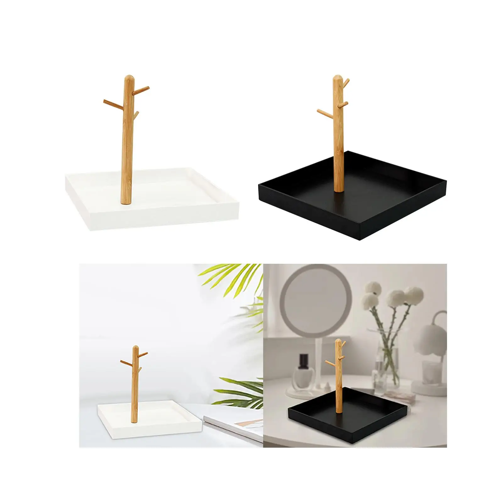 Bandeja de joyería, ganchos de almacenamiento, mesa de porche, bandeja para llaves de entrada, organizador colgante de 3 niveles para relojes, anillos de entrada para encimera, hogar