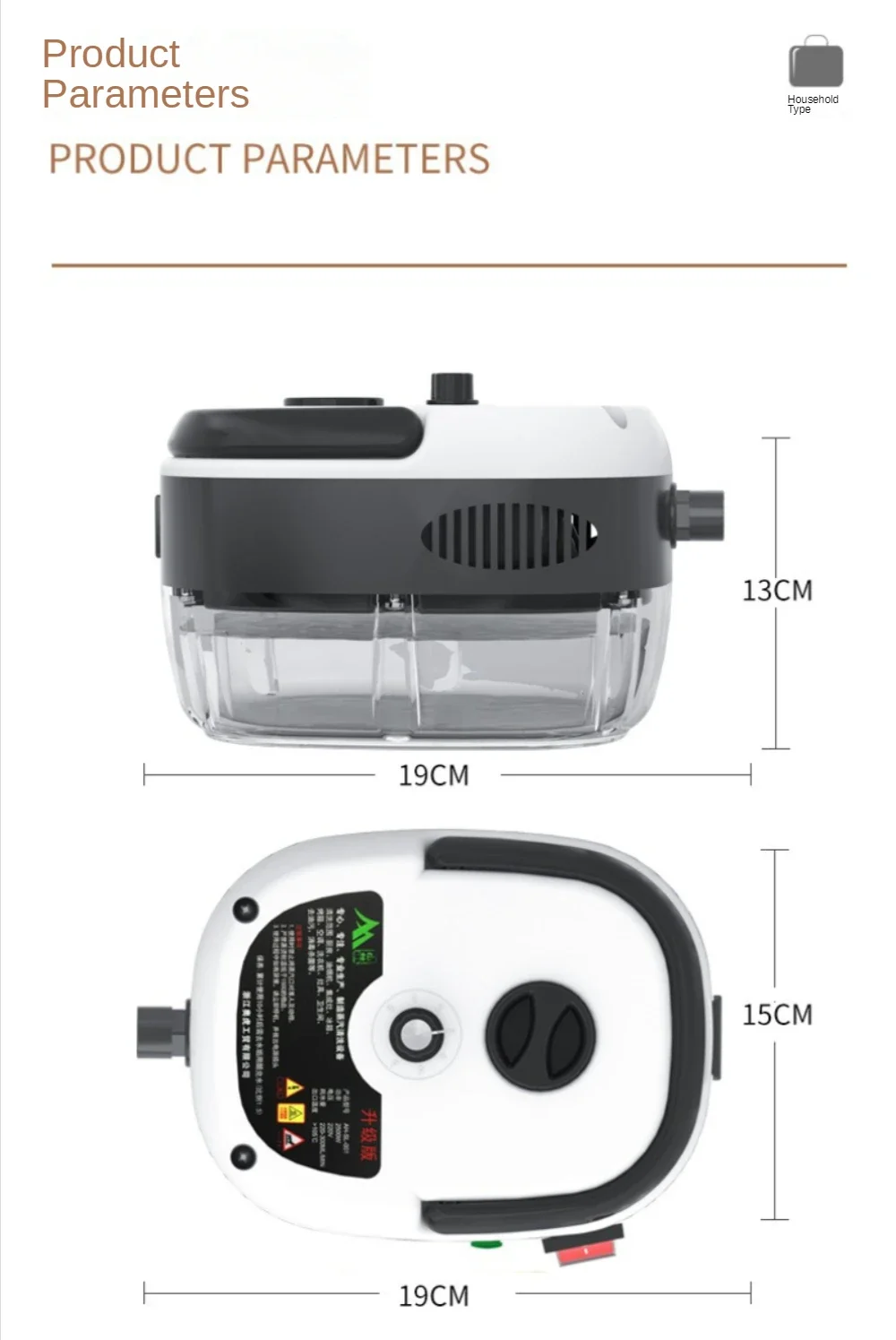 Handheld Steam Cleaner 2500W ,Chemical Free,221℉ High Temperature Pressurized Steam Cleaning Machine Sterilizer Used in Home Car