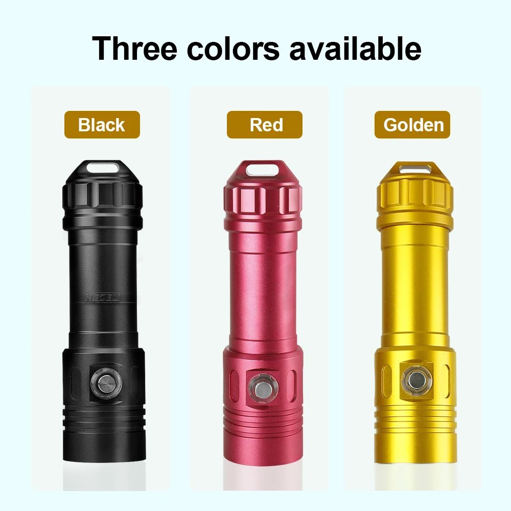 XHP160 Diving Flashlight Super Bright Scuba Dive Flashlights IPX8 Waterproof Diving 500M Underwater Diving Fishing Flash Light