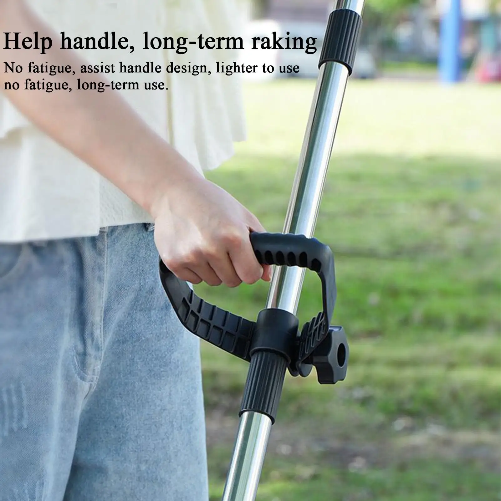Garden Rake For Gardening Adjustable Ergonomic Chicken Manure Scoop Garden Rake With Long Handle For Grass Shrub Debris Pine