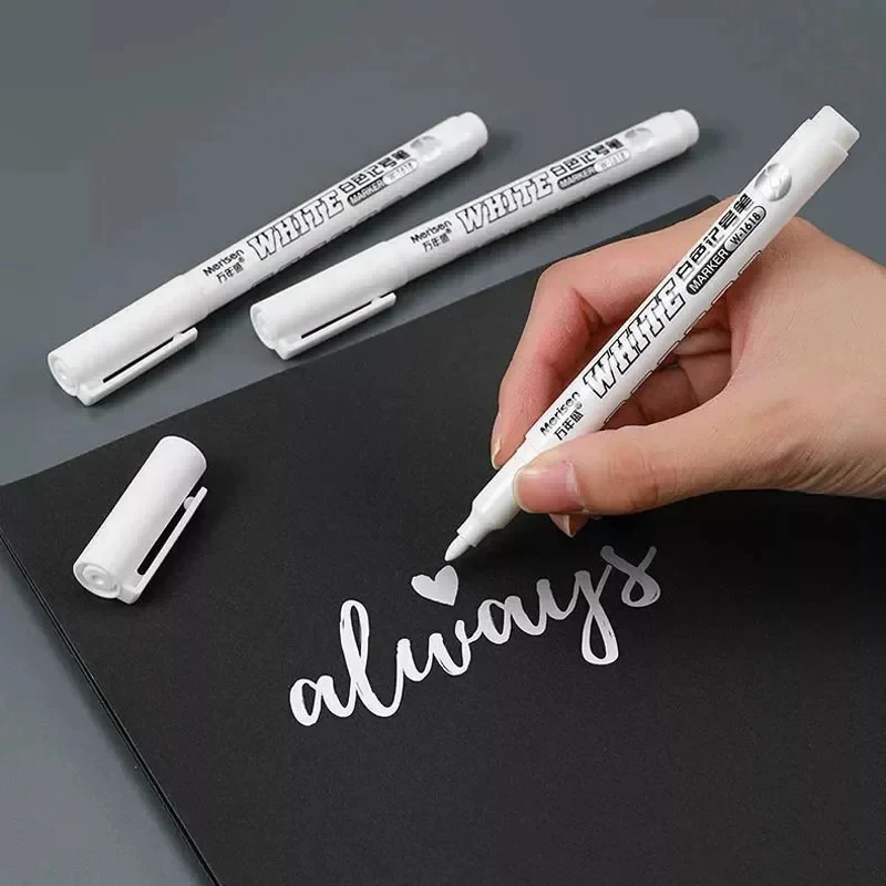 1/2/4/6PCS White Marker Pen Paint Oily Waterproof Tire Painting Graffiti Pens Permanent Gel Pen For Fabric Wood Leather Marker