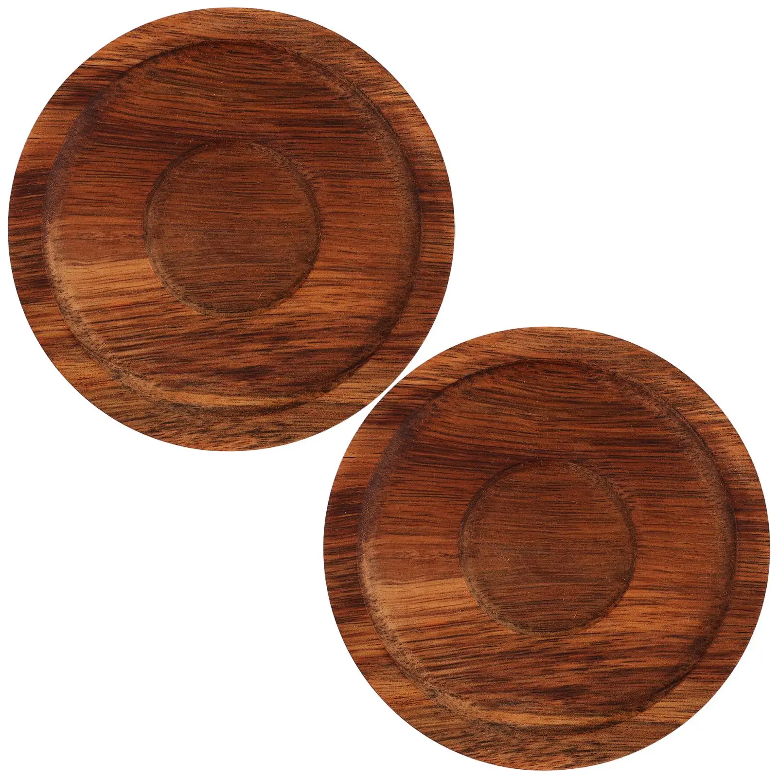 2 Pcs Rotating Base Unique Design Stable Support Wooden Coasters Home Cup Pads Round Tabletop Mat Glass Holder Replacement For