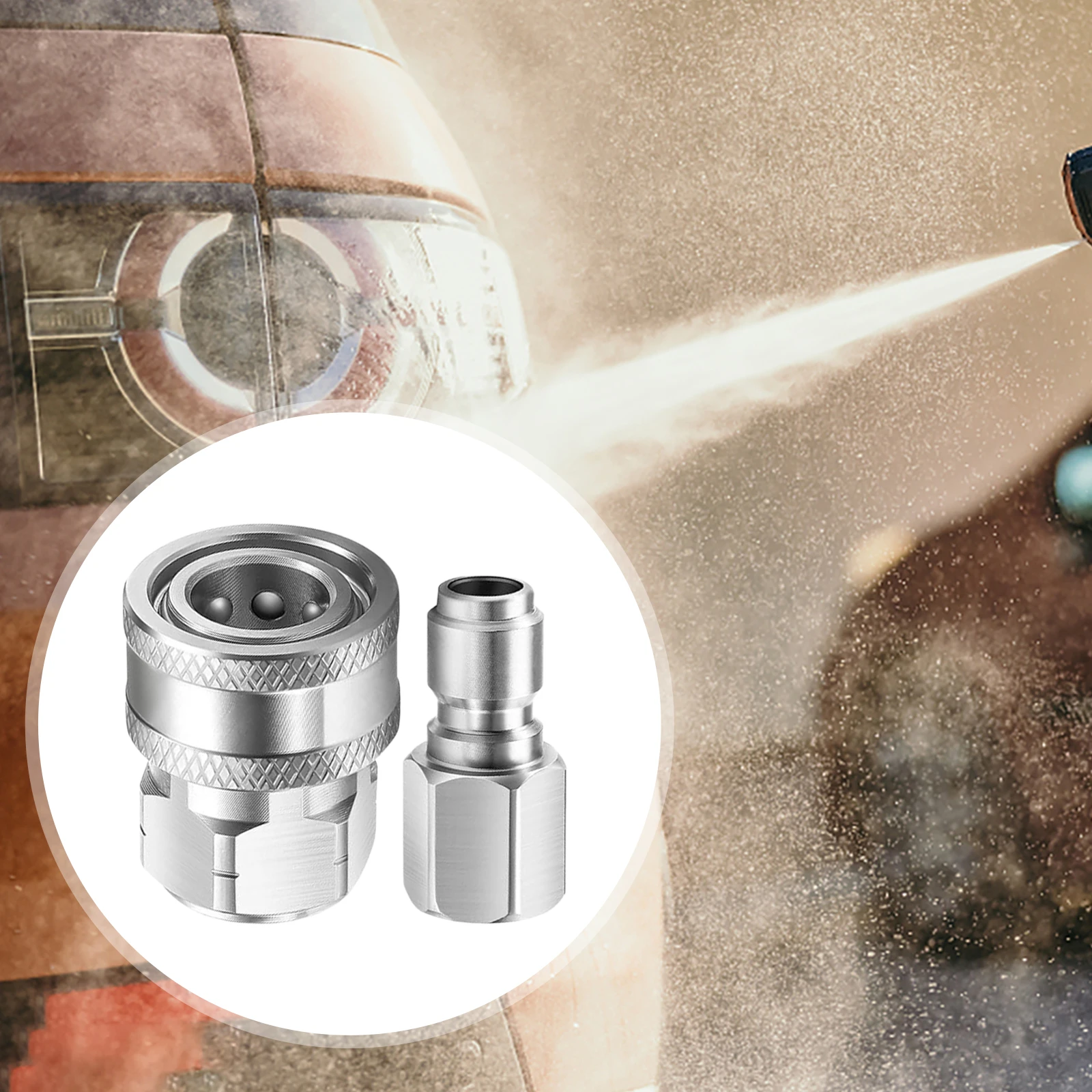 3/8 Inch Power Washer Quick Connect Kit Stainless Steel Adapter Set Quick Connector Kit Female/Male NPT Thread 12 Pcs 5000 PSI