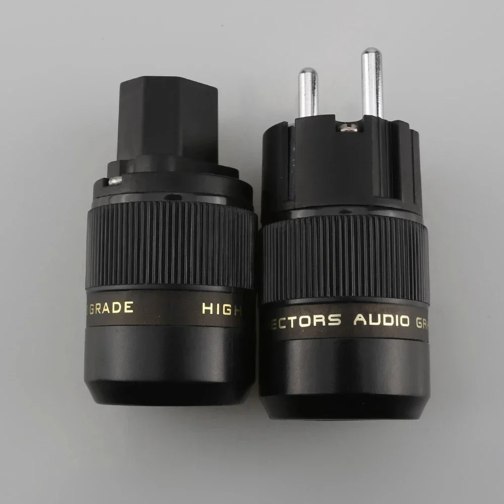 مطلي بالروديوم EUR Schuko EU قابس طاقة وموصل IEC HIFI