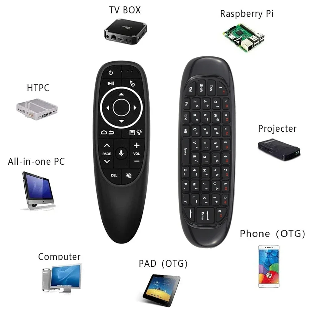 2.4G Wireless Remote Control G10S C120 Air Mouse Voice Control with Gyroscope Keyboard for X96 H96 MAX A95X F3 Android TV Box