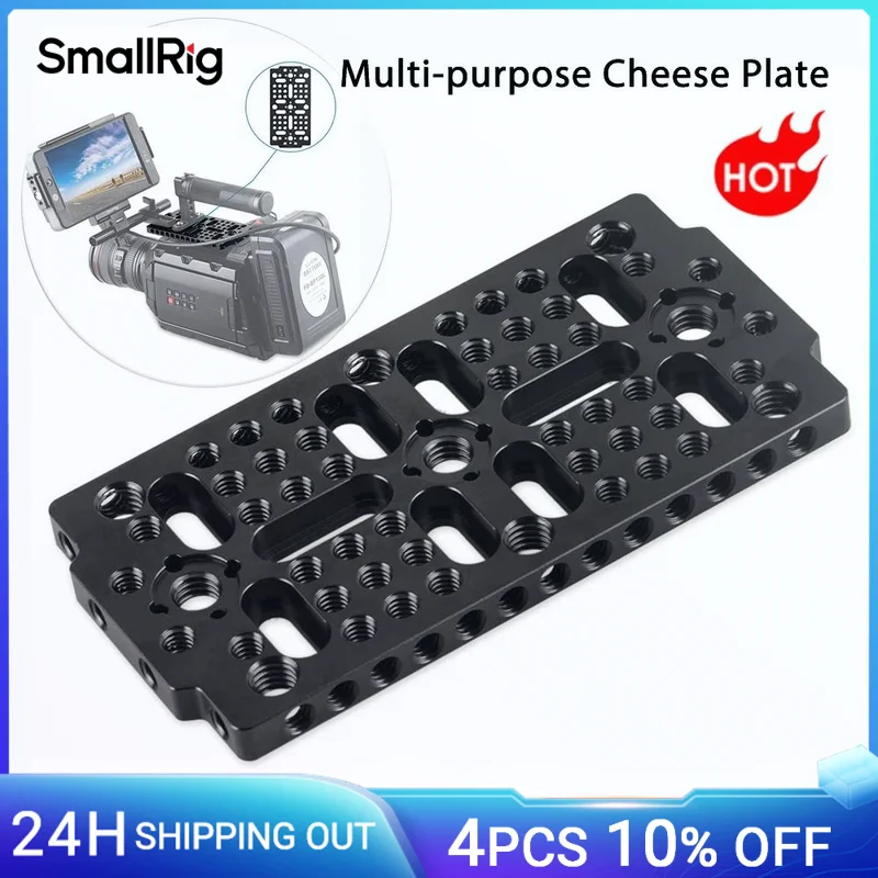 SmallRig Multi-purpose Switching Plate for Rail block/Dovetail Camera Cheese Plate With 1/4 3/8 Thread Holes - 1681