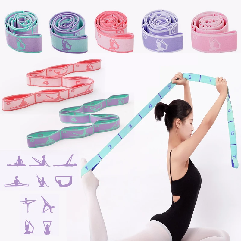 Yoga Band Stretching Fabric Long Slimming Resistance Band Auxiliary Stretching Belt Adult Latin Training Pilates Elastic Bands