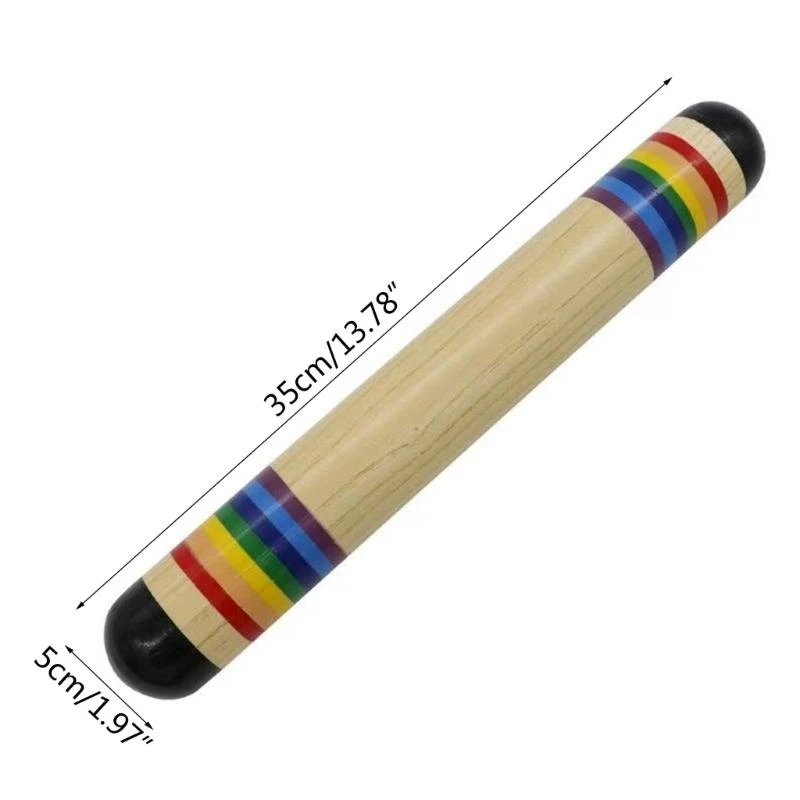 Rain Shaker Rattle for Baby Wooden Rainbow-Rainstick Orff Musical Instrument Toy Toddler Sound Toy Sensory Auditory Toy 15UB
