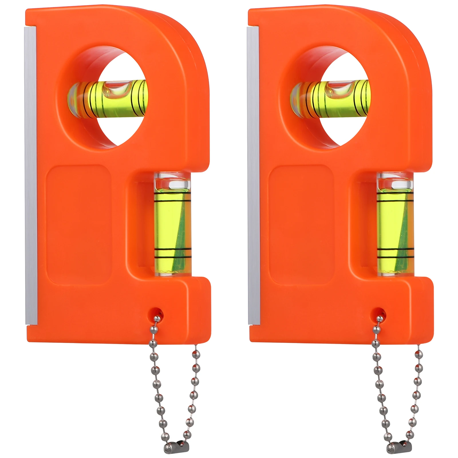 2 Pcs Spirit Level Horizontal Measuring Instrument Portable Leveler Balance Ruler Bubble Tool Small Mini Key Chain
