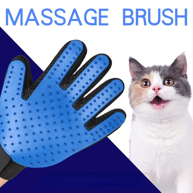 

Pet grooming glove with massage brush Cat Dog bath pet products cleaning gloves cat accessories pet shedding glove dog supplies