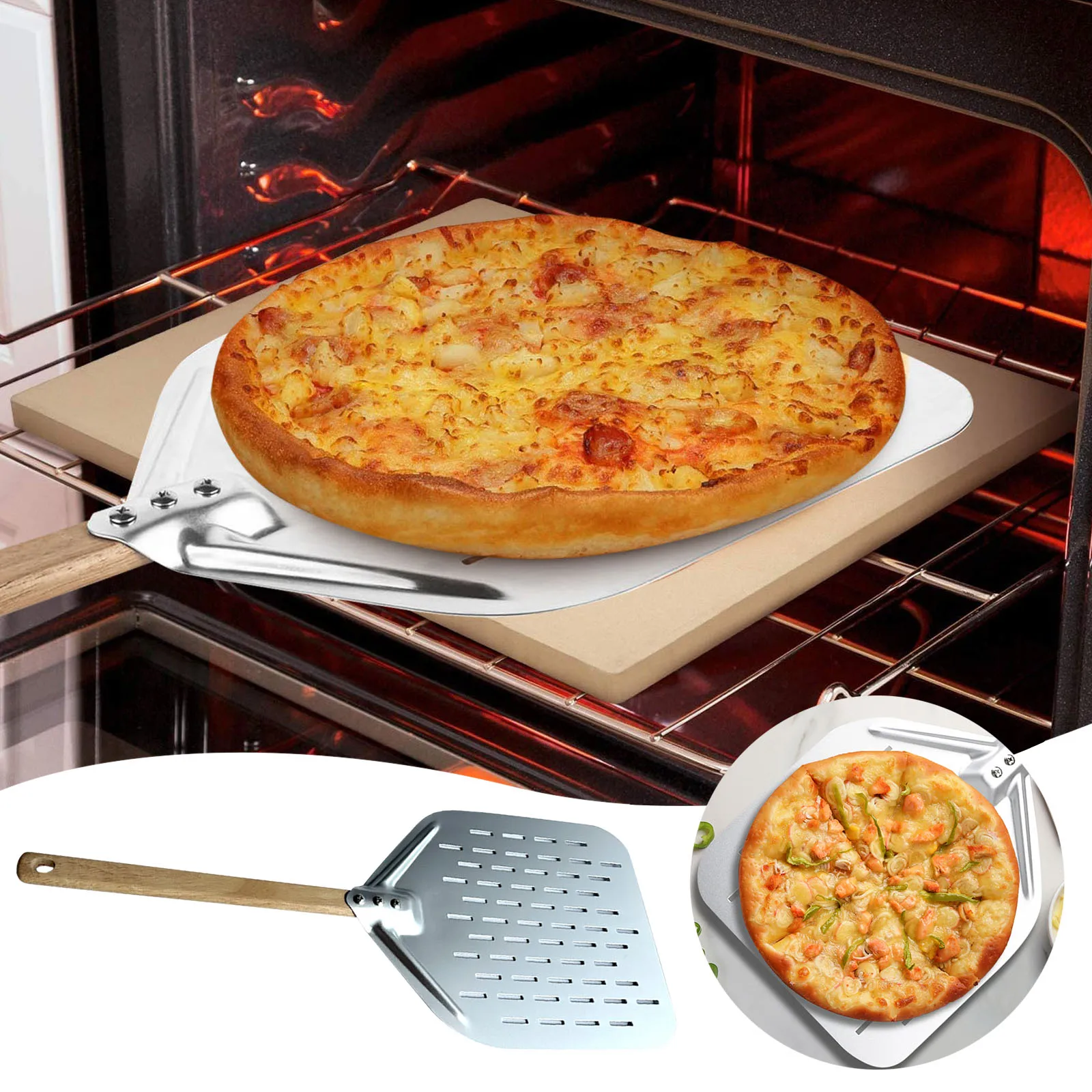 

Perforated Pizza Spatula Perforated Pizza Spatula 12 Inch Aluminum Perforated Pizza Spatula 39.5 * 30 * 2 Poker Set for Camping