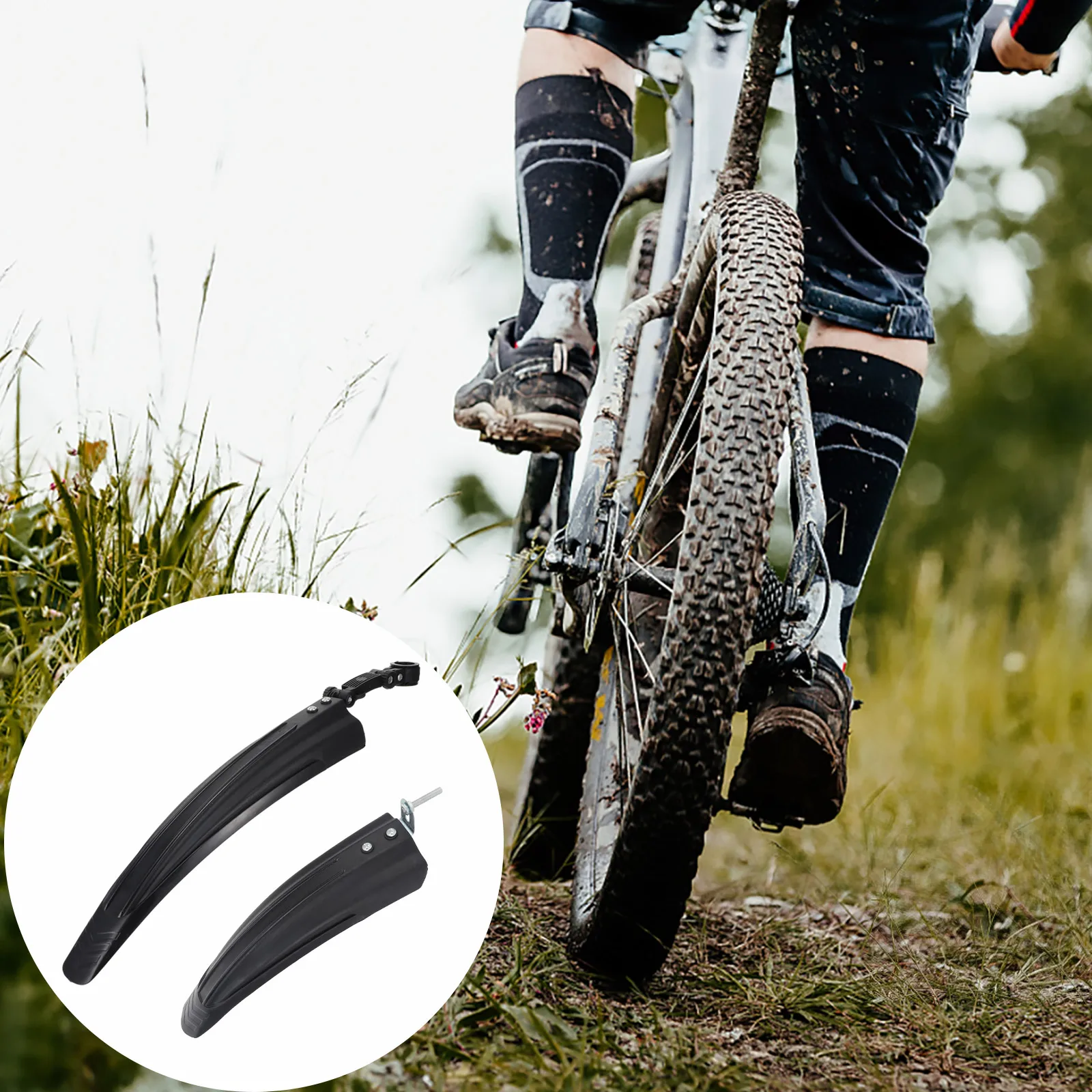 

1 Pair Bike Mud Guard Front Rear Durable Waterproof Universal Fit Easy Install Mudguards For Mountain Road Bikes Practical