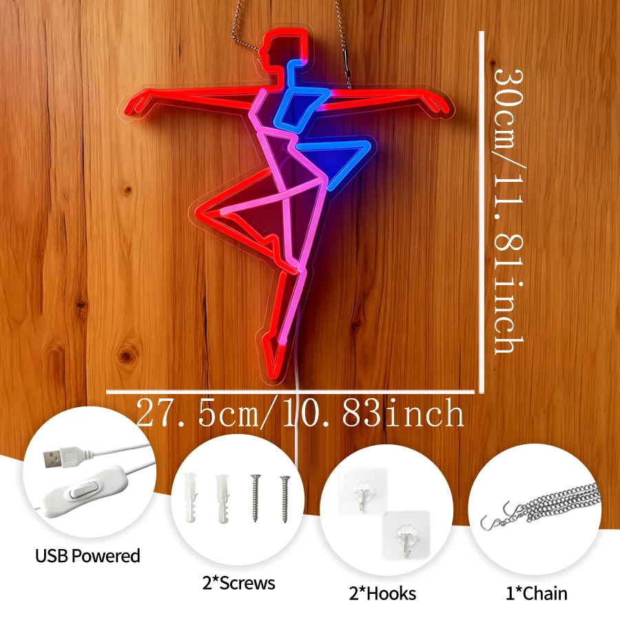 Ballet Girl Led Neon Sign, Aesthetic Line Luminous Icon, Used For Room, Dance Studio, Ballet Academy, Party Decor, Fans' Gifts.