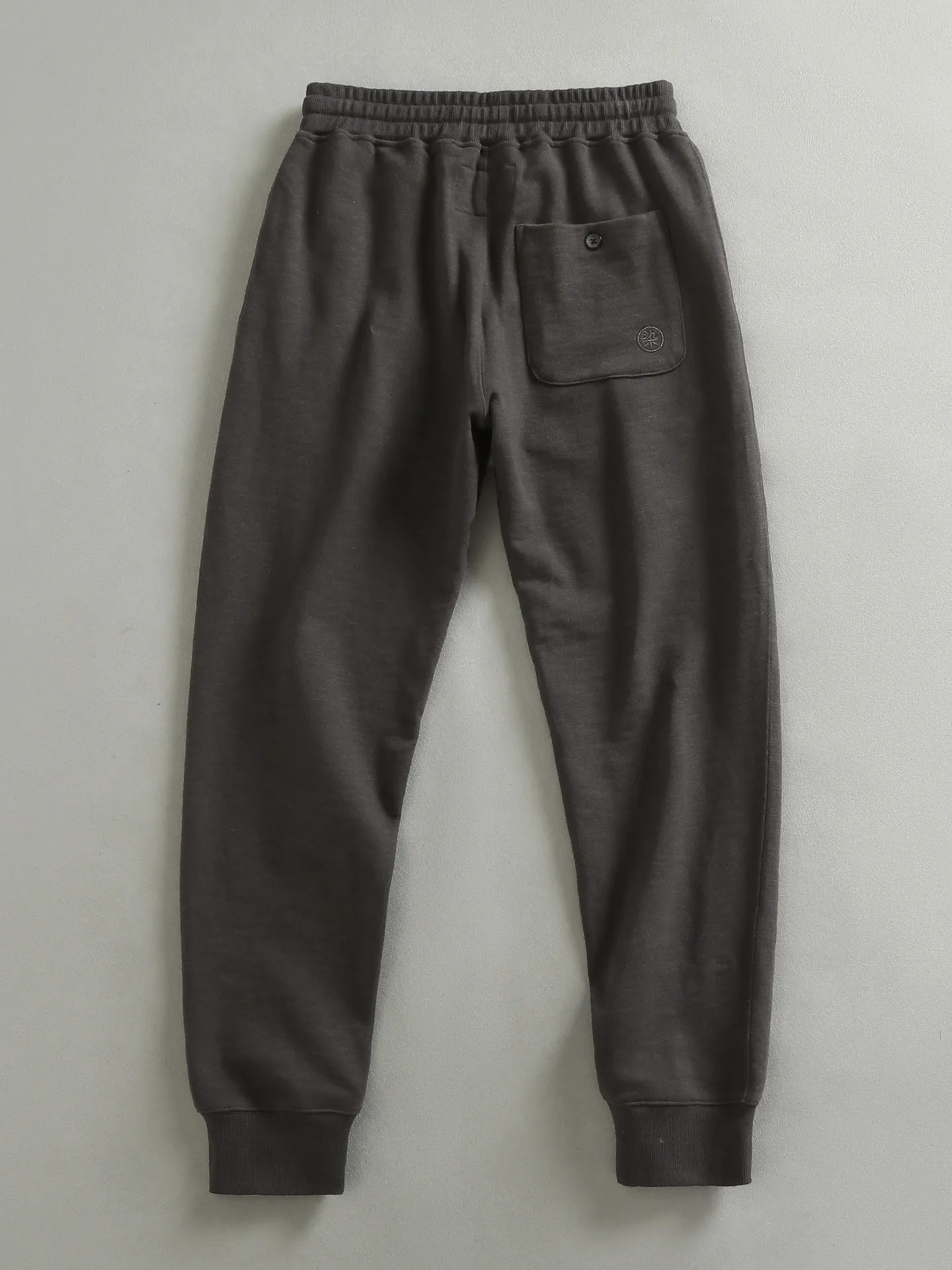 Autumn and Winter New British Retro Thickened Casual Sweatpants with Velvet Men's 100% Cotton Zipper Pocket Ankle-tied Pants