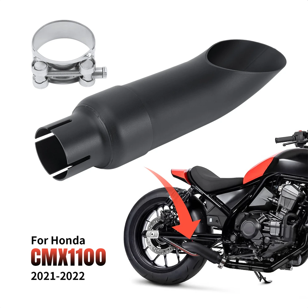 Motorcycle Shorty Exhaust Muffler Pipe Radiant Cycle Black for Honda Rebel CMX 1100 2021-2024