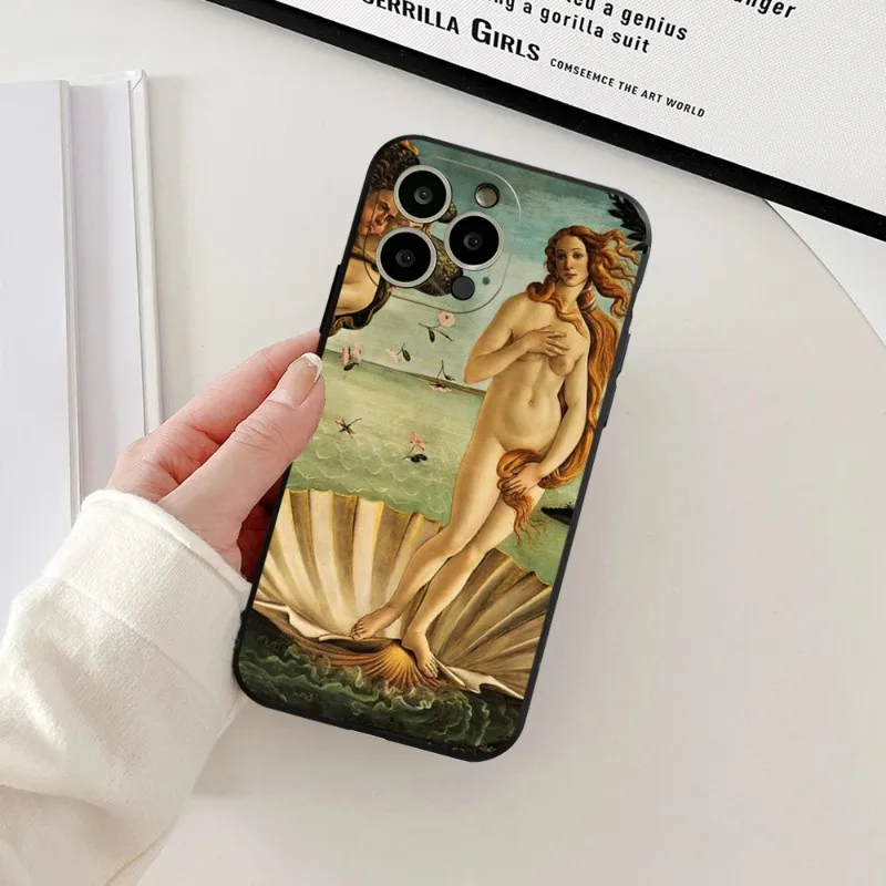 Art Painting The-Birth-Of-Venus Phone Case For Iphone 12ProMax 11 13 14 Pro Xs Max Mini Xr X 7 8 6 6s Plus Fundas Cover