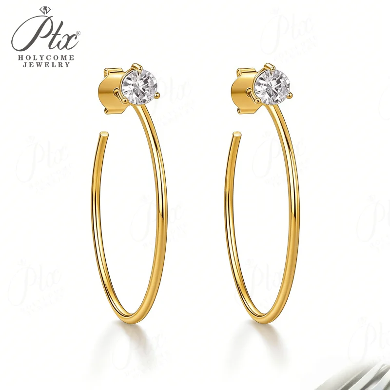 

Moissanite Earrings Round Cut D Color S925 Exquisite Jewelry for Women Perfect Gift for Daily Wear & Valentine's Day