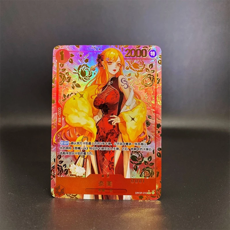 ONE PIECE Anime Characters Nami Nico Robin DIY Homemade Bronzing Collection Card Christmas Birthday Gift Game Toys