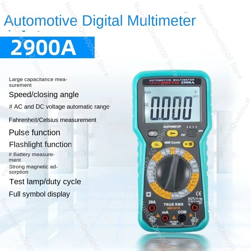 OBDEMOTO 2900A/MST-2900A smart car digital multimeter with programmatic control, digital precision safe and reliable