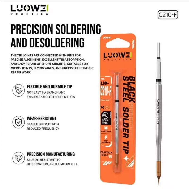 Mobile Phone Screen Motherboard CPU Dedicated Flying Wire Soldering Iron Tip, Ultra-Fine Pure Copper Pointed Universal 210 Solde