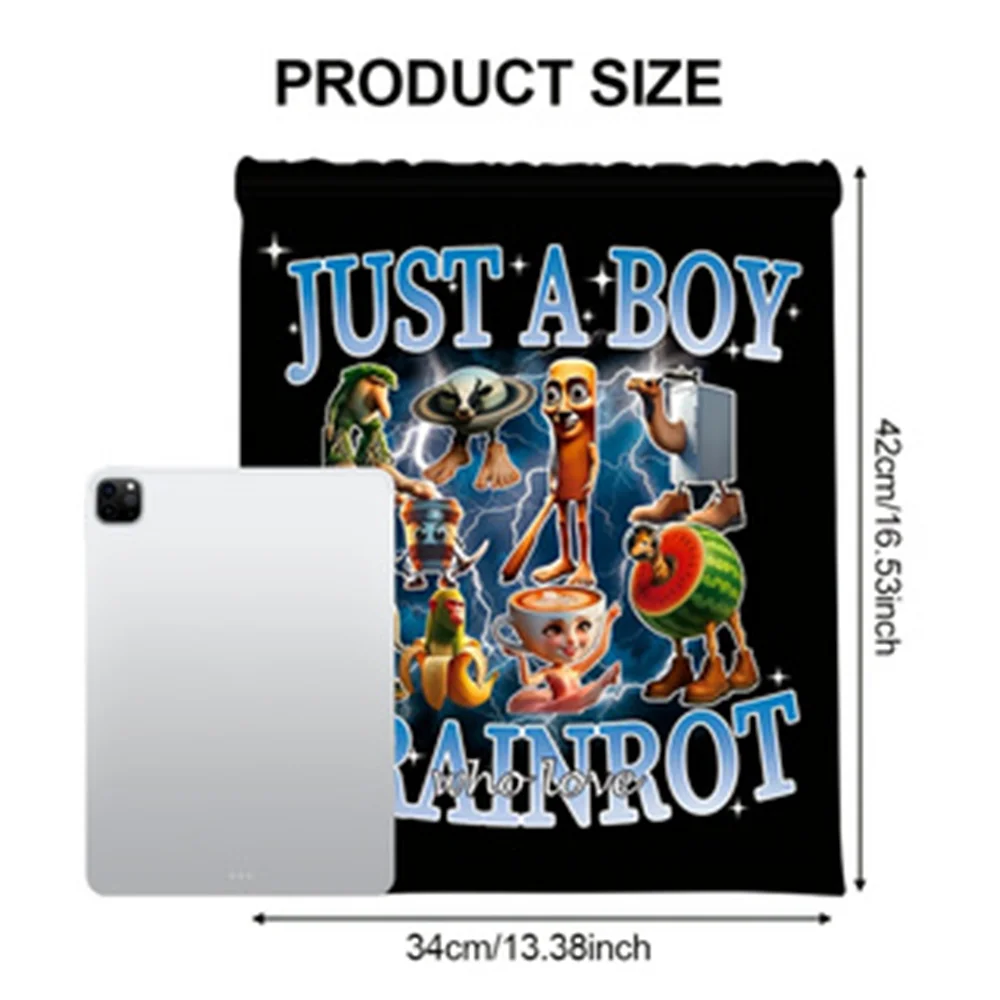 1Pc Funny Cartoon Drawstring Bag with Multi-Character Print for Sports, Gym, Party Favors, Daily Use & Gift for Friends