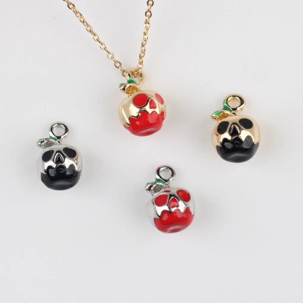 

6pcs Cute Apple Skull Shape Charms Pendant Earring Necklace Jewelry Making Accessories Handmade DIY Ornament Supplies Fashion