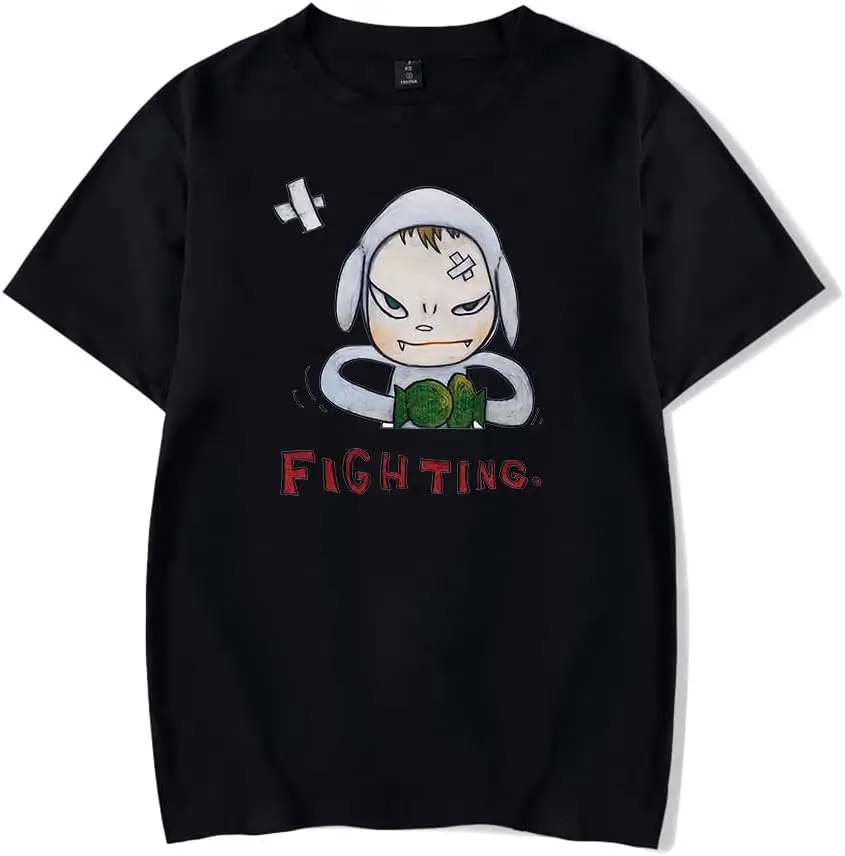 Yoshitomo Nara Fight it Out Merch T-Shirt Merch Men Short Sleeve Women Funny Tee Unisex Harajuku Tops