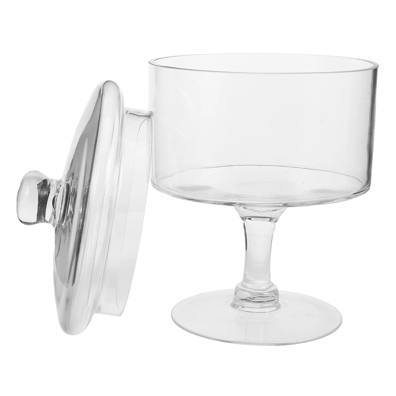 

Clear Glass Cake Dome Plate Small Footed Candy Stand Dustproof Cover Cake Display Wedding Dessert Table Decor 25cm