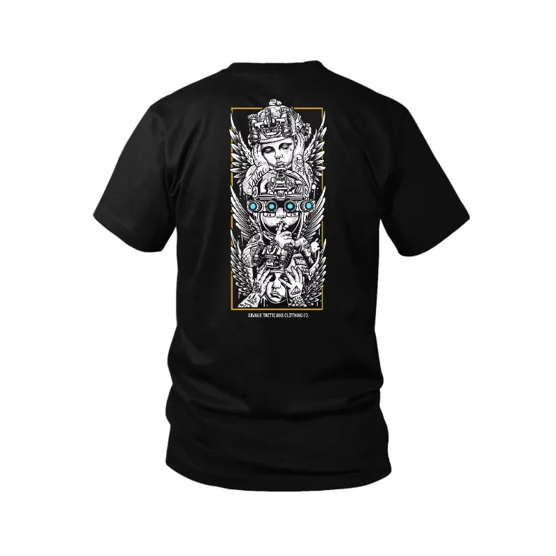 Proverbial Maxim – Savage Tacticians Graphic Tee للجنسين الرجال النساء الصيف كم أزياء العلامة التجارية الفاخرة عارضة خمر الرجعية #3