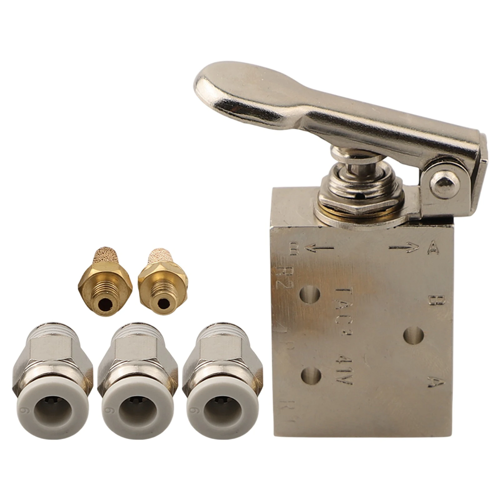 

TAC2-41P + 34T Пневматический клапан, 2-позиционный, 3-ходовой механический клапан с разъемом 6 мм для управления выходным сигналом пневматики