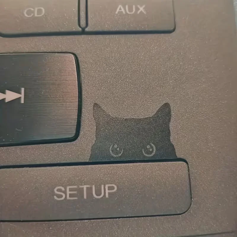 4PC Black Cat Spy Sticker - Hidden Button Activates Pop-up PVC Vinyl Privacy Decor