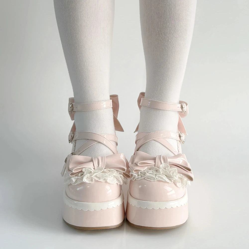 

Туфли Лолиты, женские туфли на массивной платформе и каблуке на плоской подошве, милые розовые туфли Мэри Джейн, повседневные туфли-лодочки, туфли для вечеринок, японский оригинал