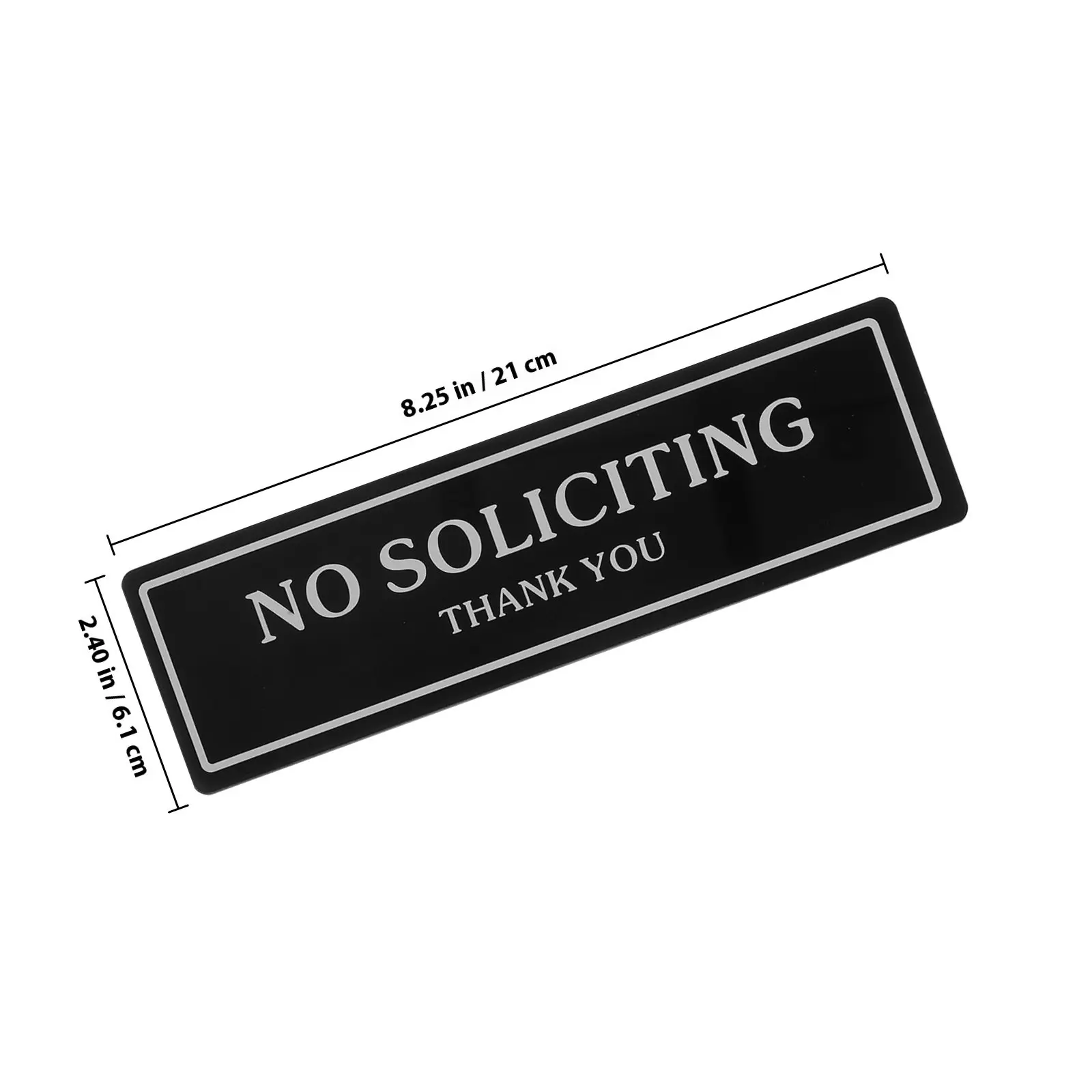 No Soliciting Sign Acrylic Self-Adhesive Rectangle Door Window Wall Business Home Office Privacy Warning Reminder No