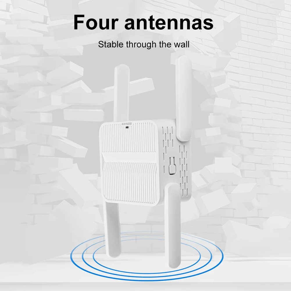 

WiFi 6 Repeater Extender 1500Mbps WiFi 6 Amplifier Dual Band 2.4G/5GHz Wi-Fi Booster 4*2dbi Antennas Long Range Network Easy Set