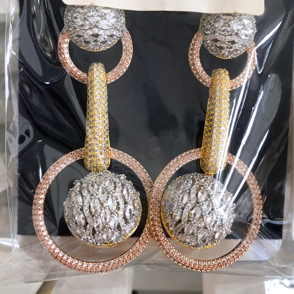 

Missvikki Cute Ball Earrings For Women Bridal Wedding Party Earrings Jewelry Luxury Geometric High Quality New Accessories
