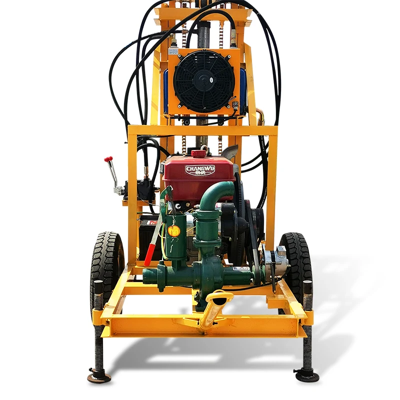 منصات حفر آبار المياه الدوارة الصغيرة ذات 22 حصانًا و25 حصانًا و35 حصانًا، ومنصات حفر الآبار الصغيرة بطول 150 مترًا.