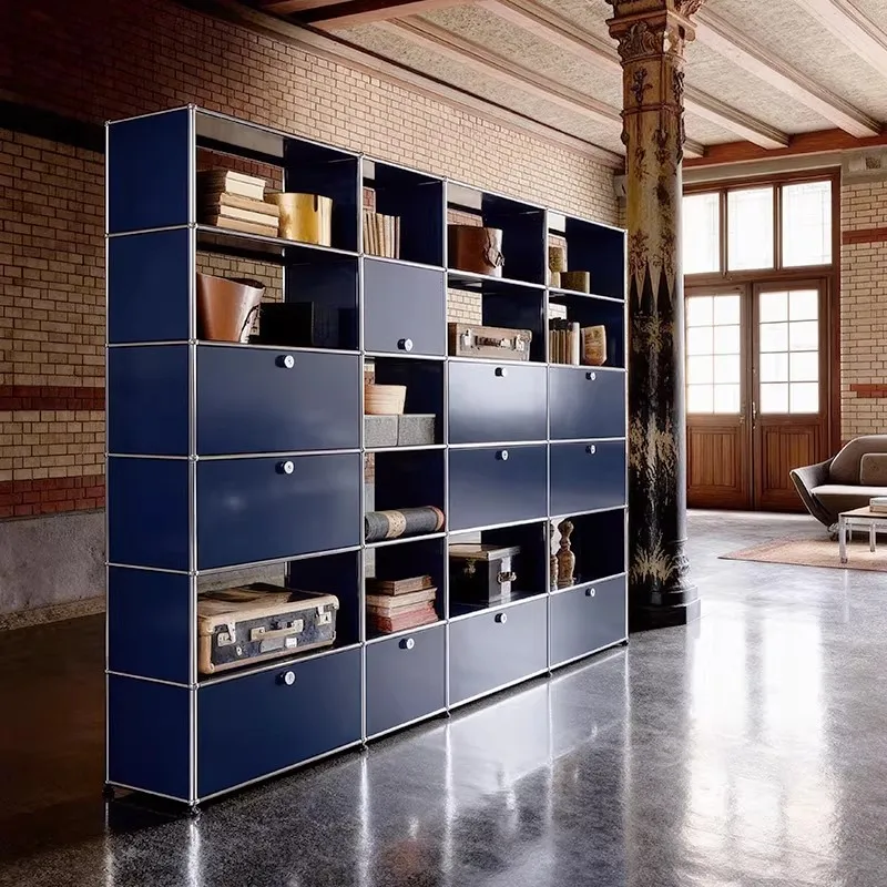 #High Quality Modern Multi-functional Modular Big Bookshelf Library Home Living Room Stainless Steel Display TV Storage Cabinet