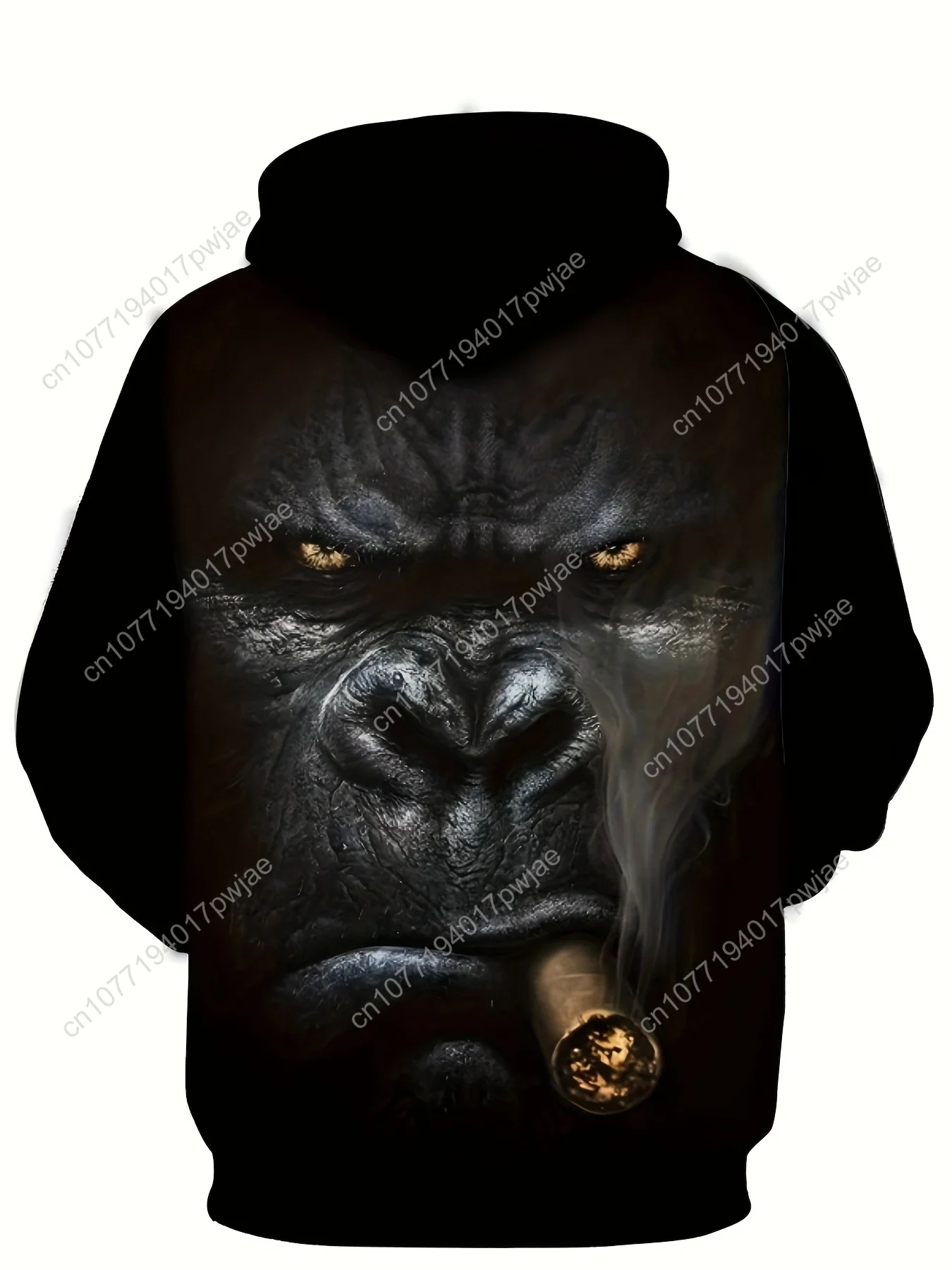 Sweat à capuche imprimé singe 3D mignon grande taille |   Gorilla Fun Top à motifs, coupe ample, manches longues, style décontracté pour hommes